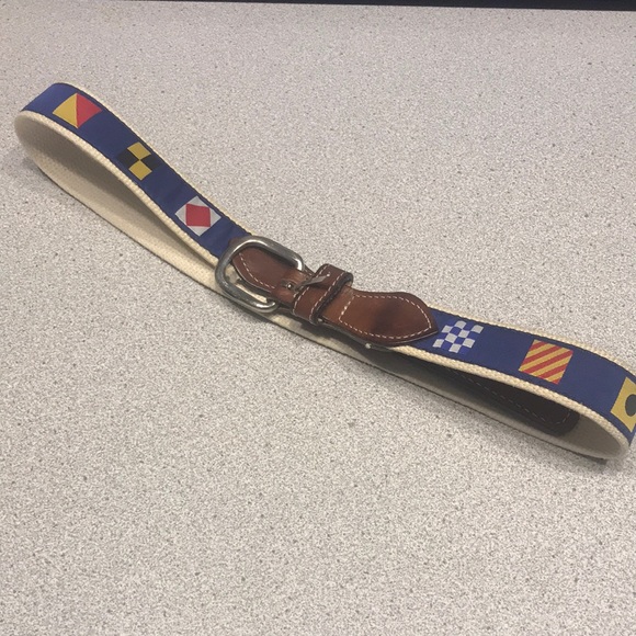 Other - Men’s leather cotton flag insignia belt